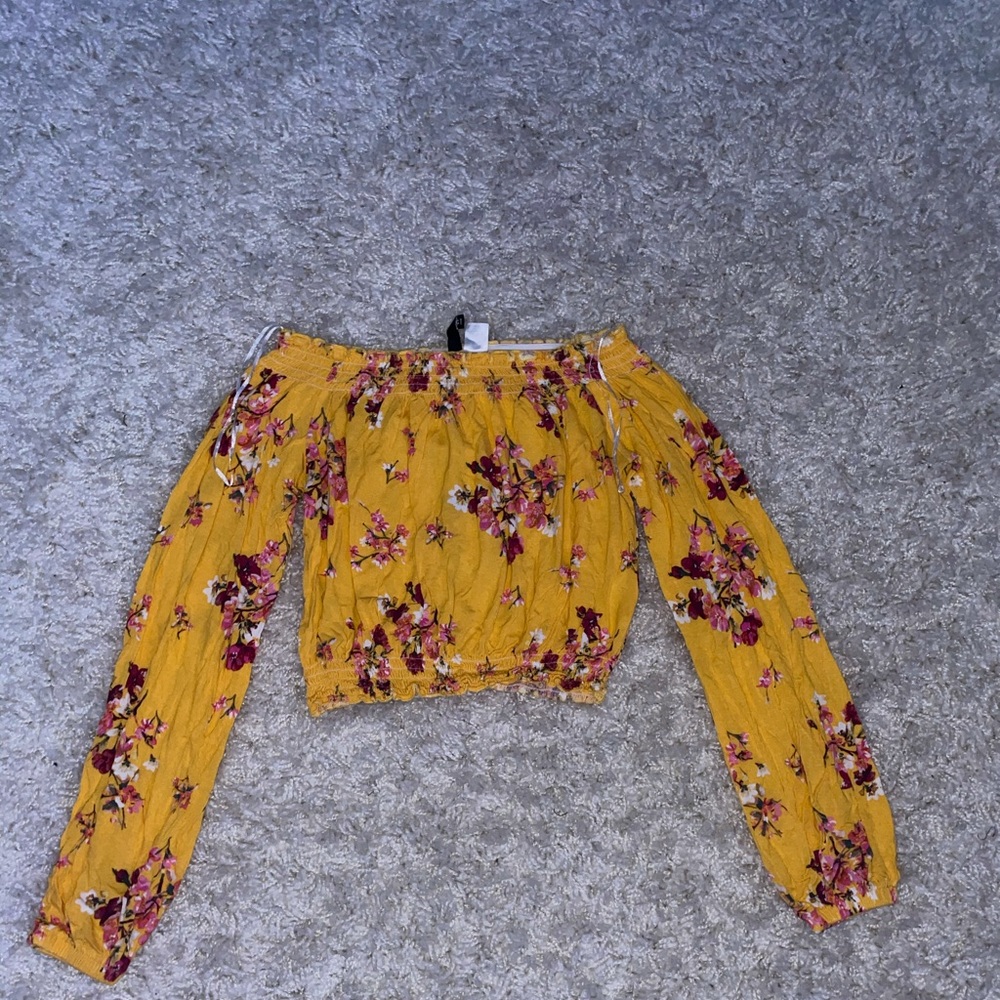 Yellow Floral Crop Top